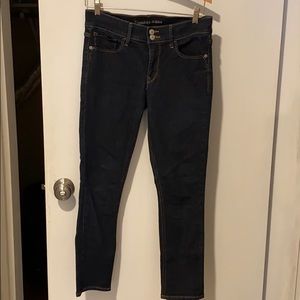 Express Jeans Dark Wash Cropped Legging (mid rise)